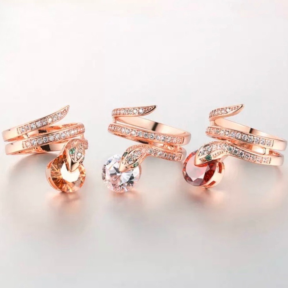 Serpent of Temptation Austrian Crystal Wrap Ring